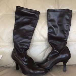 Soft leather slide on boots